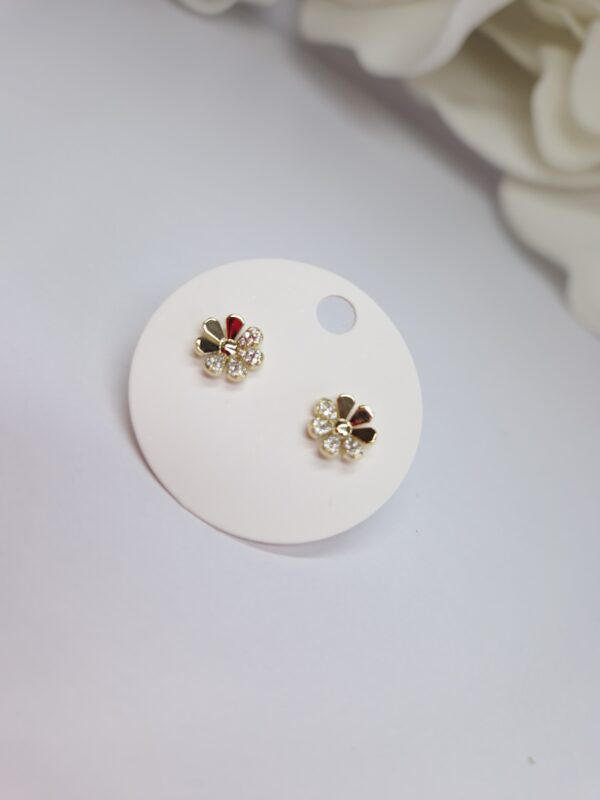 10 (1) kolczyki złote kwiatki stal chirurgiczna 1010