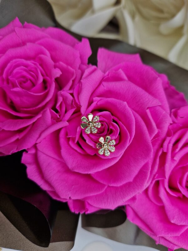 10 (2) kolczyki złote kwiatki stal chirurgiczna 1010