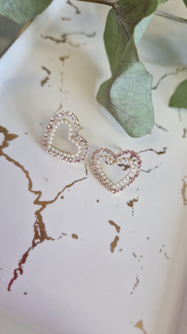 kolczyki perłowe serca 1079