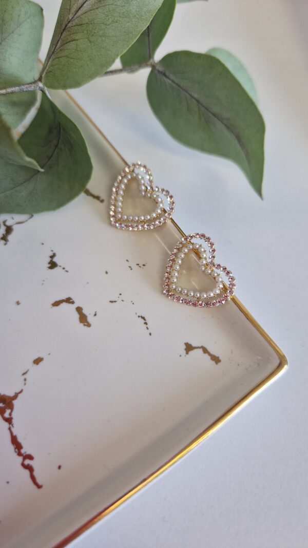 kolczyki perłowe serca 1079