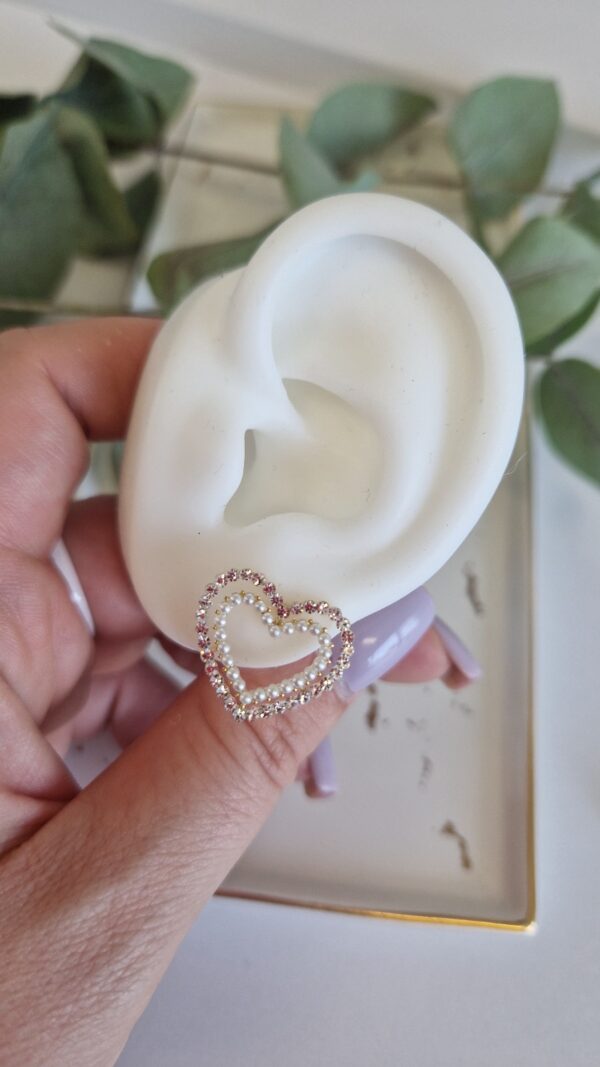 kolczyki perłowe serca 1079