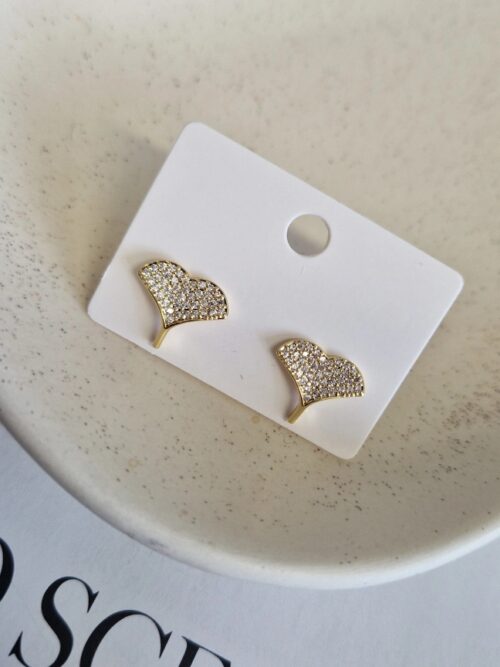 kolczyki miłorząb cyrkonia 1084