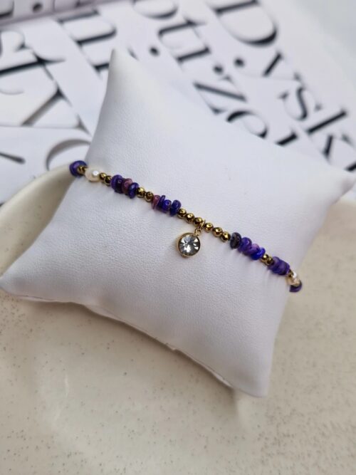 bransoletka purple stones 1108