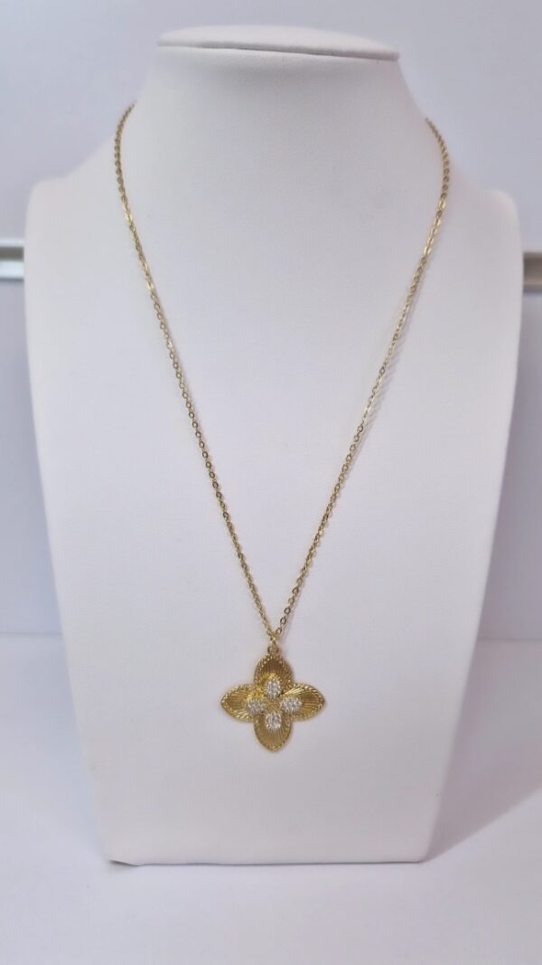 naszyjnik kwiat z cyrkoniami 1119