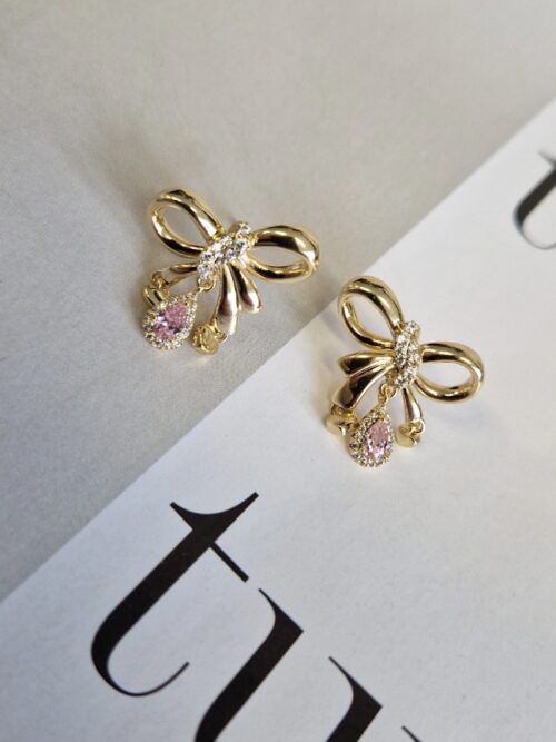 kolczyki kokardki rose 1124