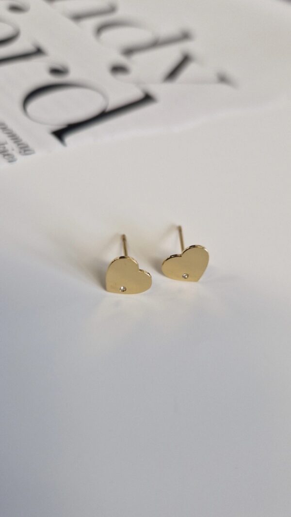 kolczyki blaszki serca z cyrkonią 1141