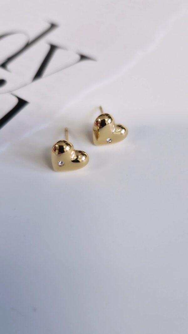 kolczyki dmuchane serduszko z cyrkonią 1144