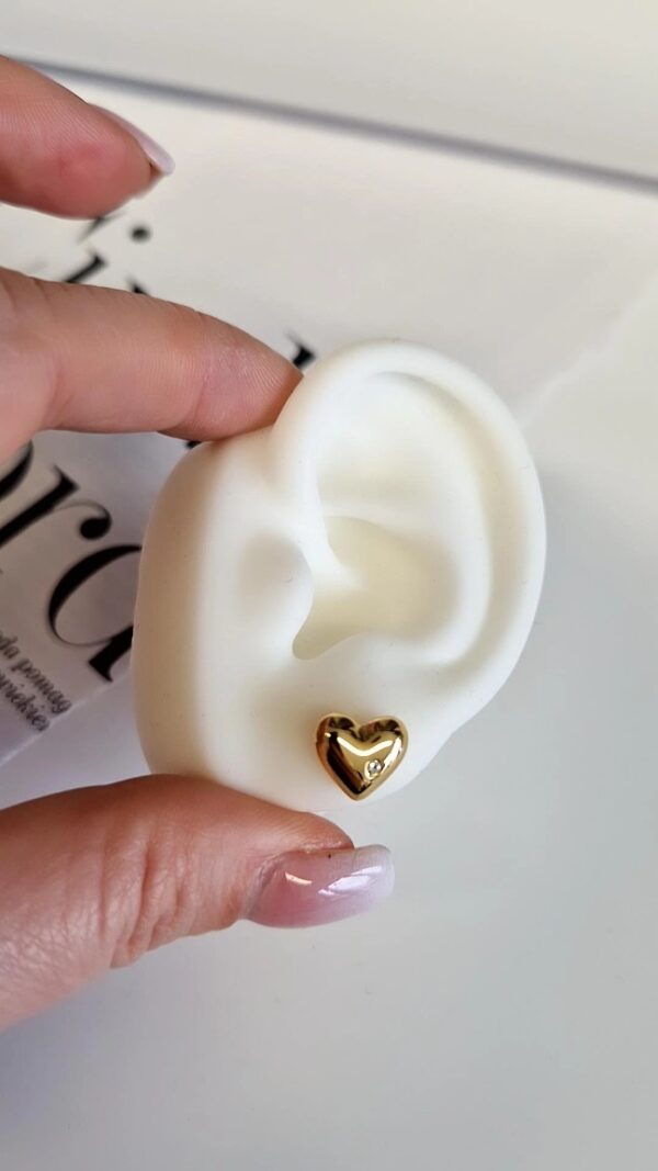 kolczyki dmuchane serduszko z cyrkonią 1144