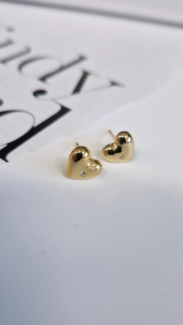 kolczyki dmuchane serduszko z cyrkonią 1144