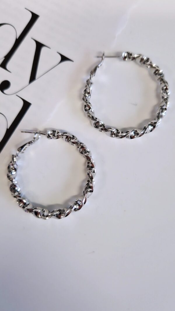 Kolczyki kręcone koła srebrne 1143