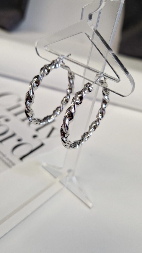 Kolczyki kręcone koła srebrne 1143