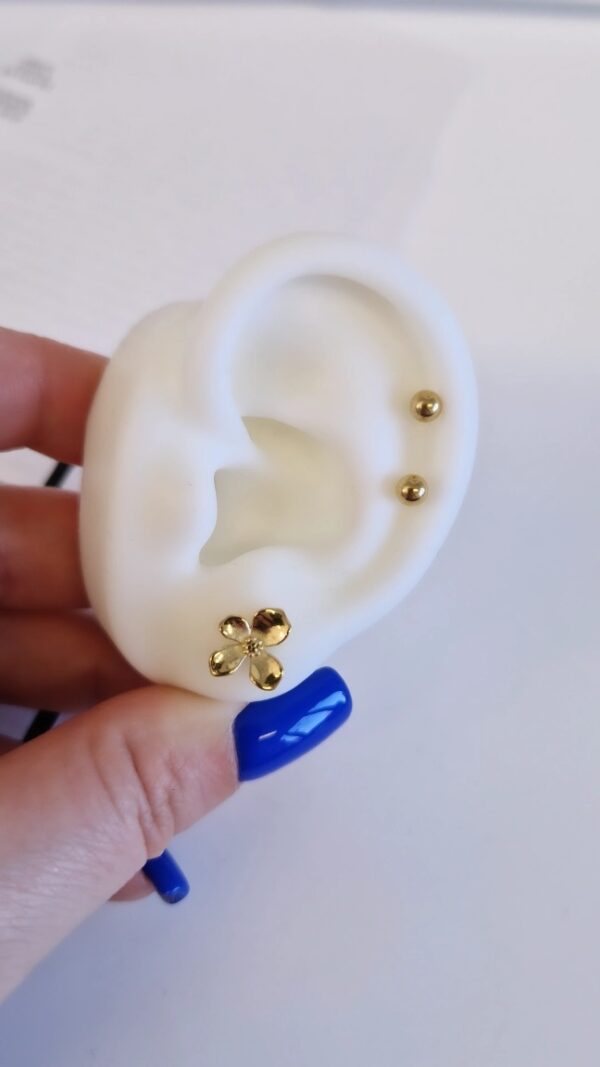 Kolczyki zestaw 2w1 kwiatki kulki 1147