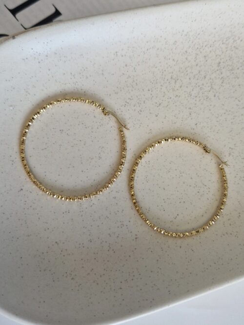 Kolczyki kółka Fasetowane AMBER 1149