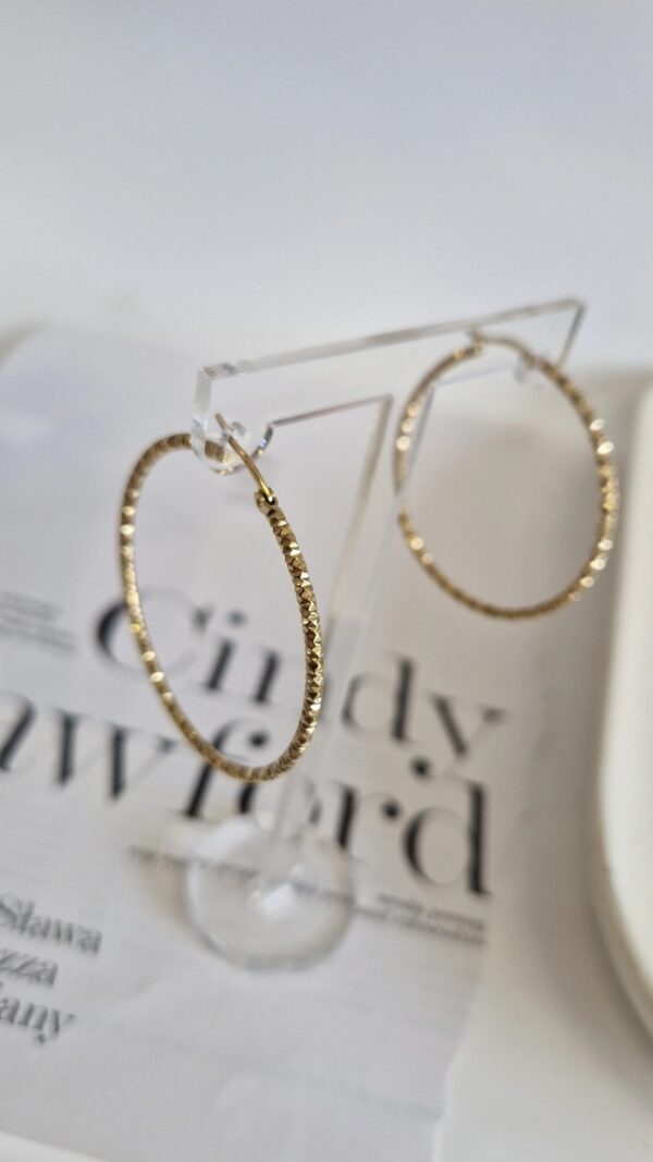 Kolczyki kółka Fasetowane AMBER 1149