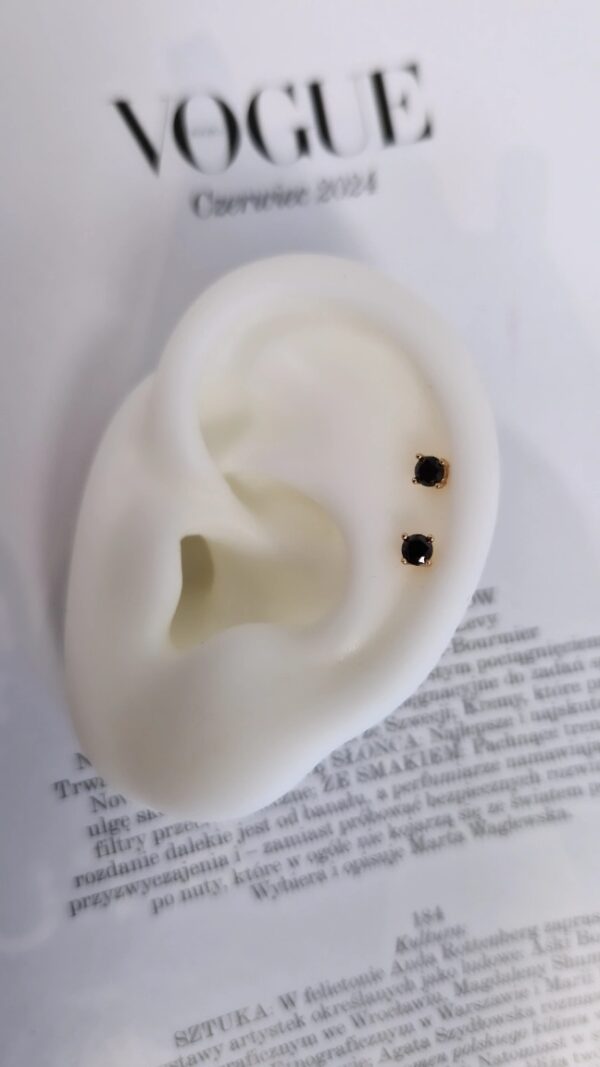 Kolczyki czarny kryształek 1162