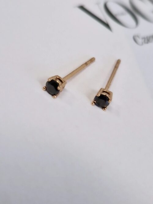 Kolczyki czarny kryształek 1162