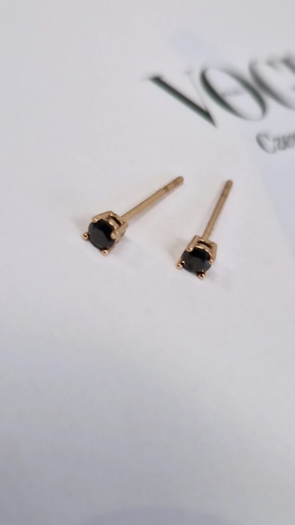 Kolczyki czarny kryształek 1162