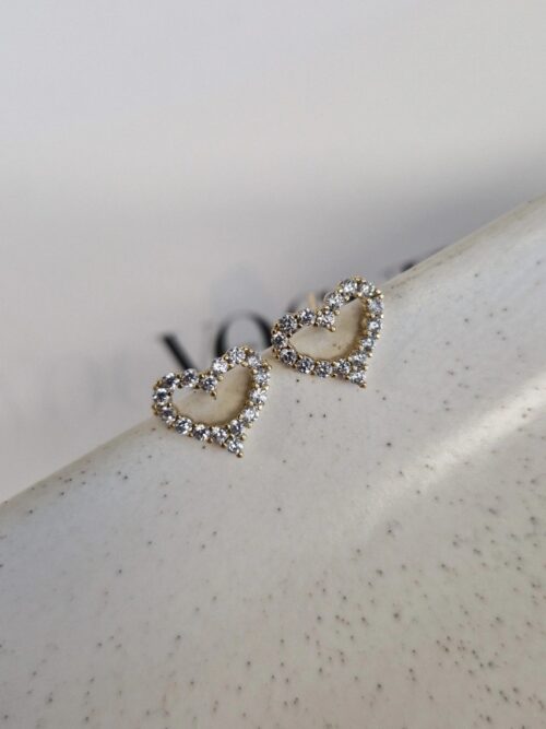 Kolczyki kryształowe serca 1164